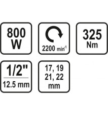 ELEKTRYCZNY KLUCZ UDAROWY 800W 325NM + NASADKI - W-57091