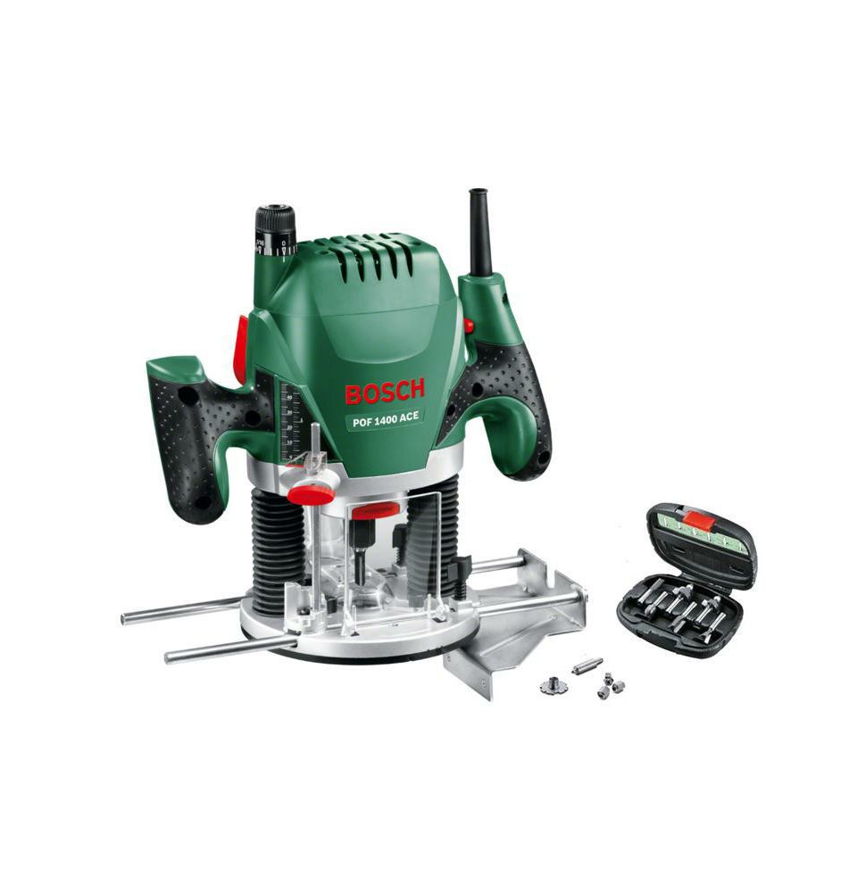 BOSCH FREZARKA GÓRNOWRZECINOWA 1400W POF 1400A CE +WALIZKA + AKCESORIA